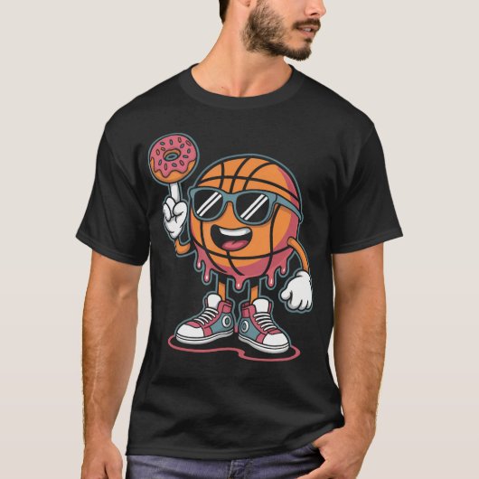 Basketbal Donut Ijs T-shirt (Voorkant)