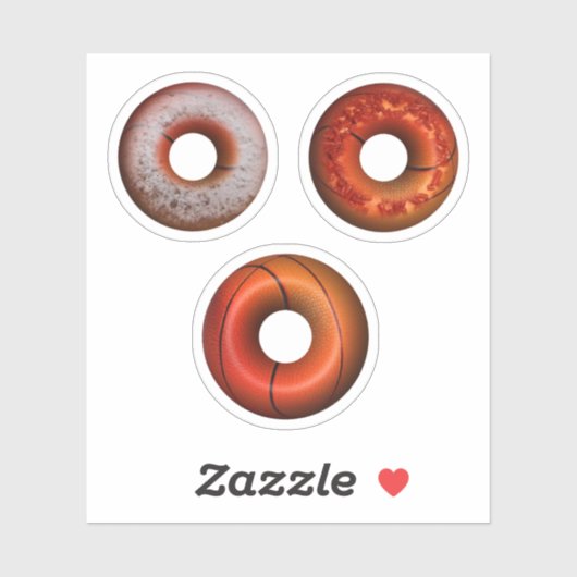 Basketbal Donuts Sticker (Vel)