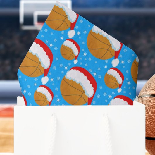 Basketbal dragen Santa's Pet & Snowflakes Blauw Tissuepapier