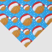 Basketbal dragen Santa's Pet & Snowflakes Blauw Tissuepapier (Detail)
