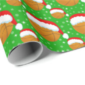 Basketbal dragen Santa's Pet & Snowflakes Cadeaupapier (Rol Hoek)