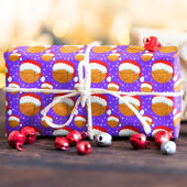 Basketbal dragen Santa's Pet & Snowflakes Paarse Cadeaupapier
