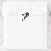 Basketbal dribbelen ronde sticker (Tas)
