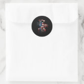 Basketbal Drip Amerikaanse Vlag 4 juli Ronde Sticker (Tas)
