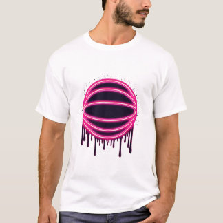 Basketbal Drip Neon Basketbal Grafische Vormgeving T-shirt