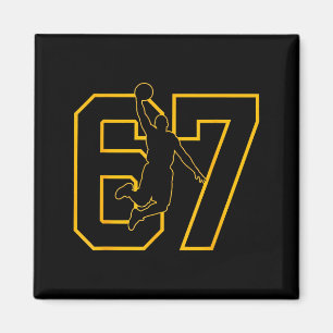 Basketbal Drip Nummer 67 Basketballer Magneet