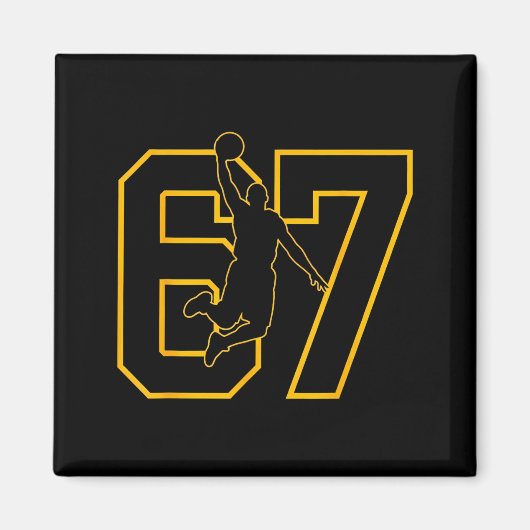 Basketbal Drip Nummer 67 Basketballer Magneet (Voorkant)