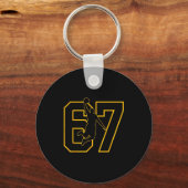 Basketbal Drip Nummer 67 Basketballer Sleutelhanger (Voorkant)