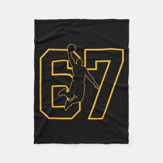 Basketbal Drip Nummer 67 Basketbalspeler  Fleece Deken (Voorkant)