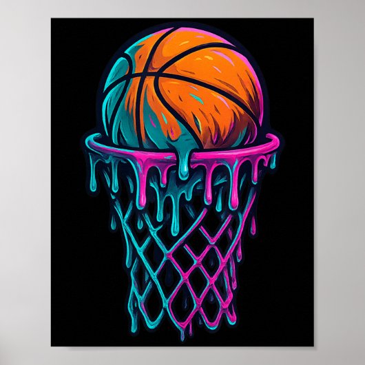 Basketbal Drip voor Jongens Meisjes Kinder - Dripp Poster (Voorkant)