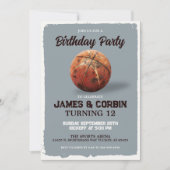  Basketbal Dubbele Verjaardag Party Sport Kaart (Voorkant)