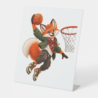 Basketbal Dunk Fox Sports Bureaublad Kunst Display Reclamebord Met Voetstuk