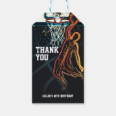 Basketbal Dunk Jump Shot Verjaardagsfeest Cadeaulabel (Voorkant)