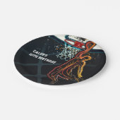 Basketbal Dunk Jump Shot Verjaardagsfeest Papieren Bordje (Gekanteld)