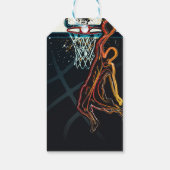 Basketbal Dunk Jump Shot Verjaardagsfeestje Cadeaulabel (Achterkant)