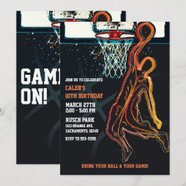 Basketbal Dunk Jump Shot Verjaardagsfeestje Kaart