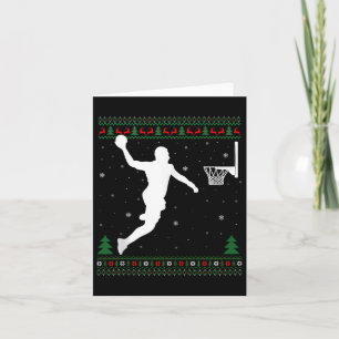 Basketbal Dunking Xmas Lelijke basketbalspeler Chr Kaart