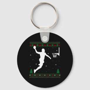 Basketbal Dunking Xmas Lelijke basketbalspeler Chr Sleutelhanger