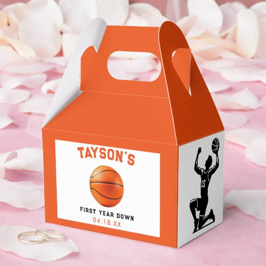 Basketbal eerste jaar down 1e verjaardag bedankdoosjes (Huwelijk)