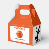 Basketbal eerste jaar down 1e verjaardag bedankdoosjes (Voorkant Zijde)