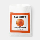 Basketbal eerste jaar down 1e verjaardag bedankzakje (Voorkant)