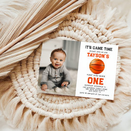 Basketbal Eerste Jaar Down 1e Verjaardag foto Kaart