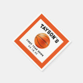 Basketbal eerste jaar down 1e verjaardag servet (Hoek)