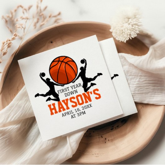 Basketbal eerste jaar down 1e verjaardag servet