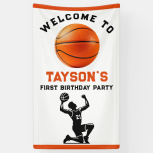 Basketbal eerste jaar down 1e verjaardag spandoek