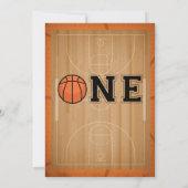 Basketbal eerste verjaardagsfeestje kaart (Achterkant)