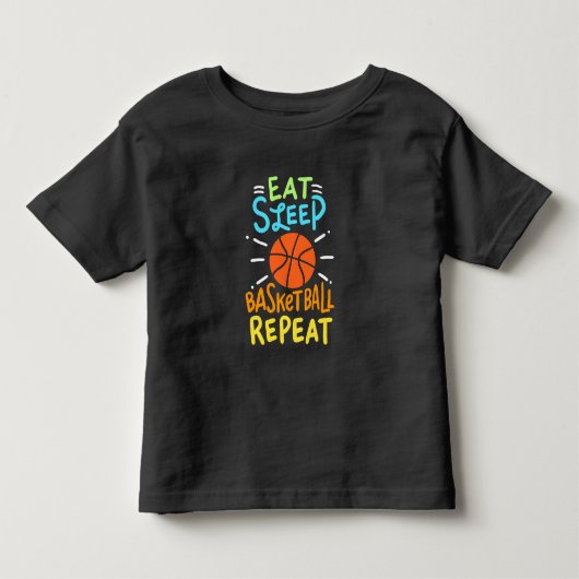 Basketbal - Eet Slaap Basketbal Herhaal Kinder Shirts (Voorkant)