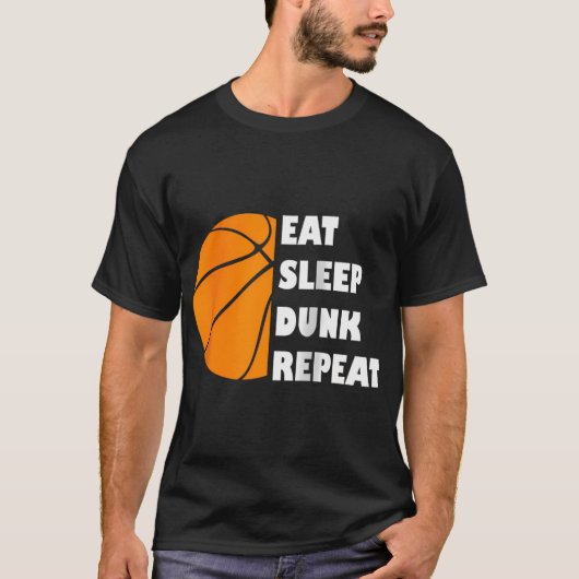 Basketbal Eet Slaap Dunk Herhaal Honkbal T-shirt (Voorkant)
