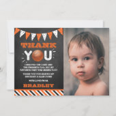 Basketbal elke leeftijd Verjaardag Foto Bedankkaart (Voorkant)