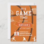 Basketbal Elke Leeftijd Verjaardag Sport Uitnodigi Kaart (Voorkant)