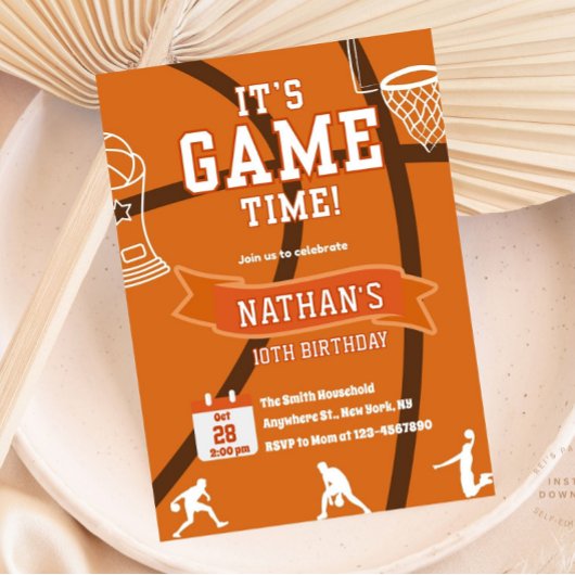 Basketbal Elke Leeftijd Verjaardag Sport Uitnodigi Kaart