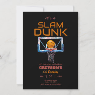 Basketbal Elke Leeftijd Verjaardag Uitnodiging