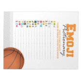 Basketbal Emoji Pictionary Baby shower Game Pack Notitieblok (Voorkant)