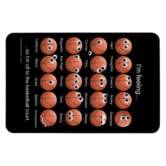 Basketbal Emotions Magnet Magneet (Horizontaal)