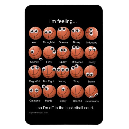 Basketbal Emotions Magnet Magneet (Verticaal)