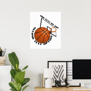 Basketbal en basketbalring sporten poster