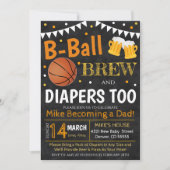Basketbal en Bier Baby shower Uitnodigen Kaart (Voorkant)