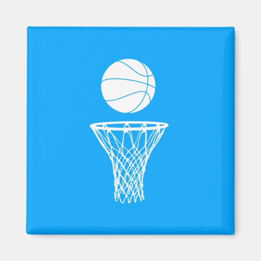Basketbal en Hoop Magnet Blauw (Voorkant)