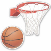 Basketbal en Hoop Sticker (Voorkant)