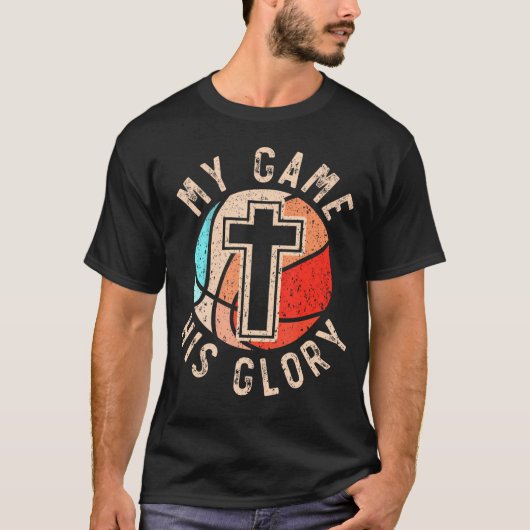 Basketbal en Jesus Christ Christelijk Believer Hoo T-shirt (Voorkant)