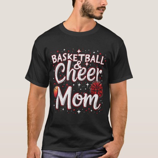 Basketbal en juichen mama basketbal juichen mama t-shirt (Voorkant)