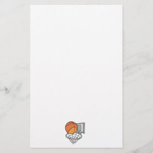 basketbal en net vectorafbeelding briefpapier