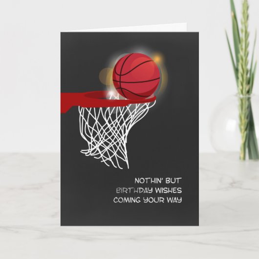Basketbal en net, verjaardag kaart (Voorkant)