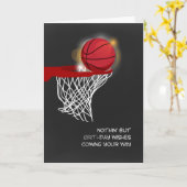 Basketbal en net, verjaardag kaart (Gele Bloem)