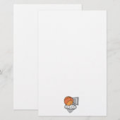 basketbal en netto-vectorafbeelding briefpapier (Voorkant / Achterkant)