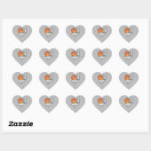basketbal en netto-vectorafbeelding hart sticker (Vel)